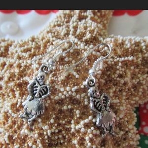 Whimsical Skeleton Wearing A Skirt Dangle Pierced Earrings